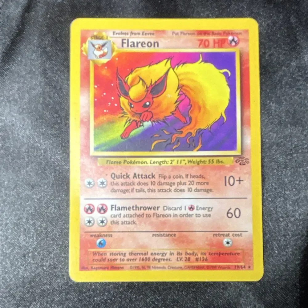Pokemon TCG Jungle Flareon 19/64 Unlimited 1999 English Regular Nintendo